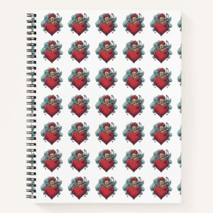 Classic Tattoo Notebooks: Heart & Cupid Edition Notebook