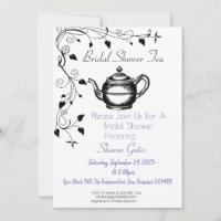 Classic Tea Pot Pretty Floral Vine Bridal Shower
