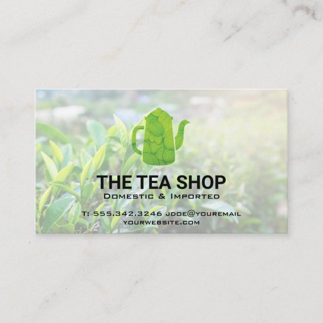 Classic Tea Pot | Tea Plants Business Card (Front)