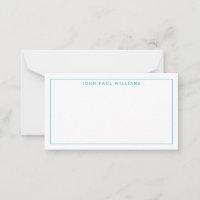 Classic Teal Green Professional Formal Thin Border