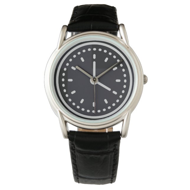 Classic Teal Men's Protector Black  Leather  Watch (Front)