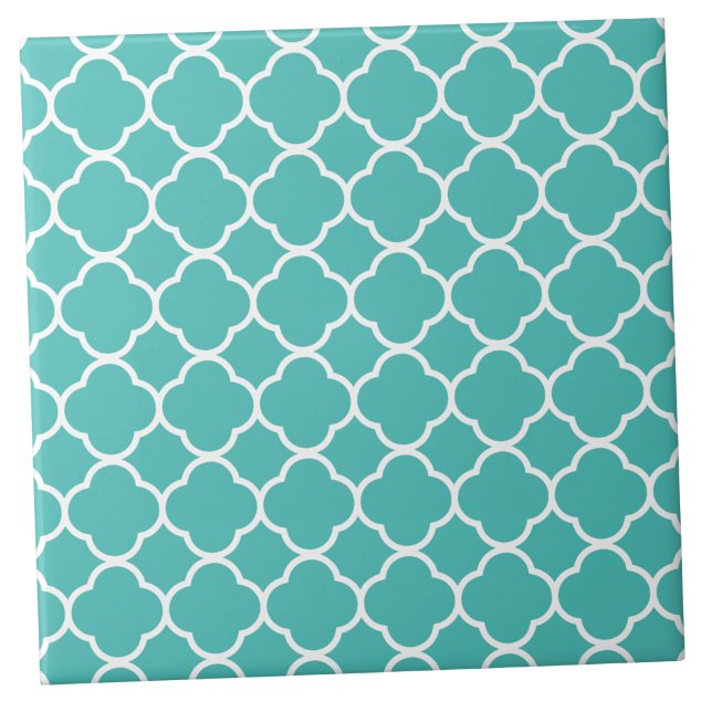 Classic Teal Moroccan Pattern Tile (Turquoise Moroccan Print Pattern)