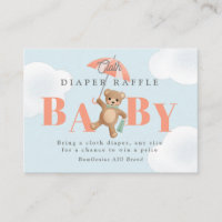 Classic Teddy Bear Pastel Baby Diaper Raffle