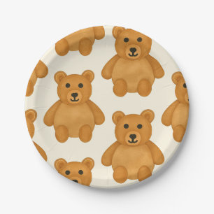 Classic Teddy Bear Pattern Paper Plate