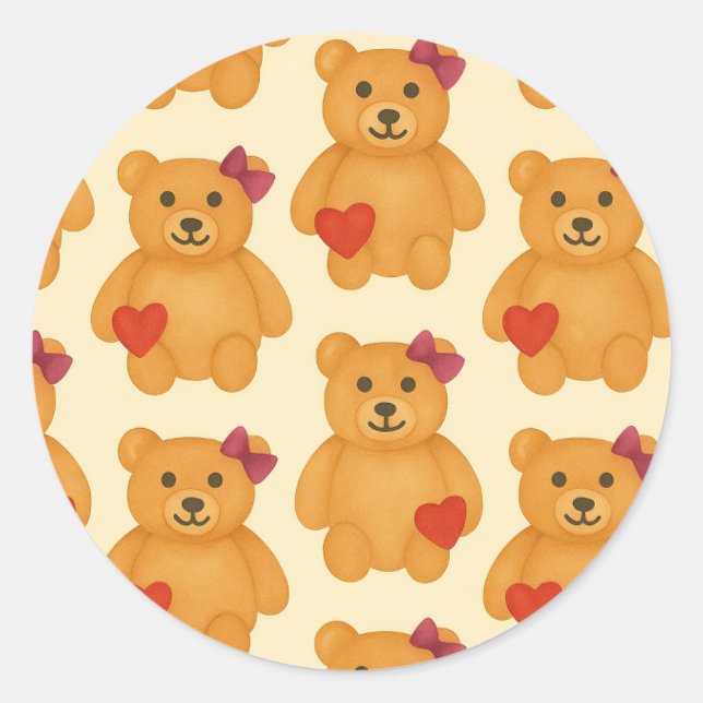 Classic Teddy Bear Pattern Sticker (Front)