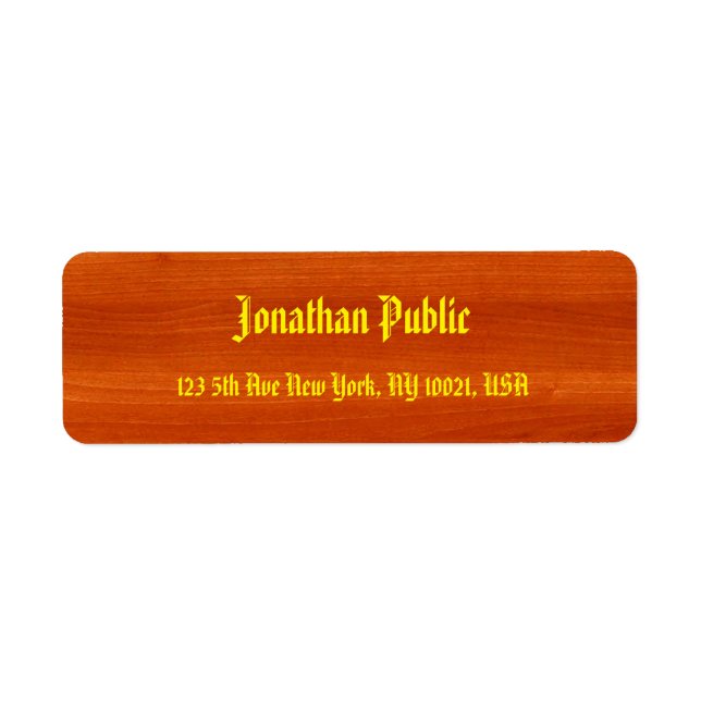 Classic Template Stylish Walnut Wood Gold Script (Front)
