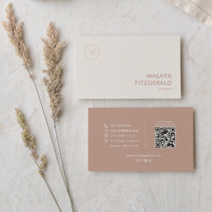 Classic Terracotta Boho Minimalist Therapist  Business Card