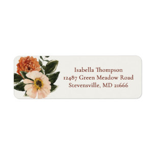 Classic Terracotta Boho Wedding Return Address
