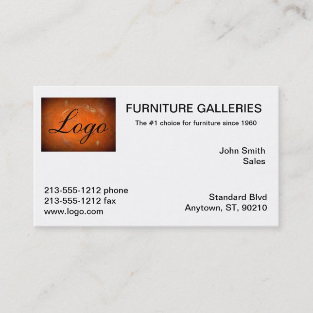 Classic Terracotta Logo Business Cards (Front)