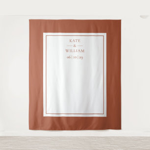 Classic Terracotta Wedding Photo Booth Backdrop Tapestry