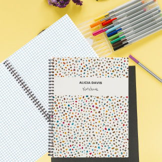 Classic Terrazzo Multicolor dots | your name   Notebook