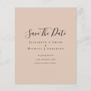 Classic TEXT ONLY Minimalist BUDGET SAVE DATES Flyer