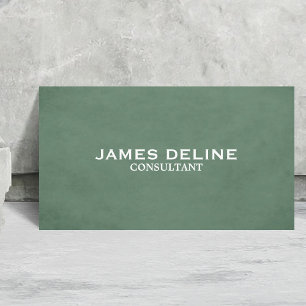 Classic Textured Elegant Green Consultant Business Card