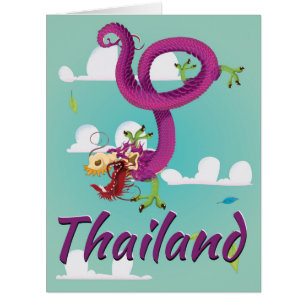 Classic Thailand Dragon Vintage Travel Poster