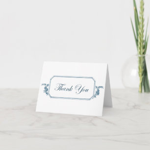 Classic Thank You Card in Blue & White Script