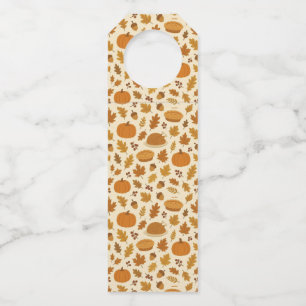 Classic Thanksgiving patterned  Bottle Tag