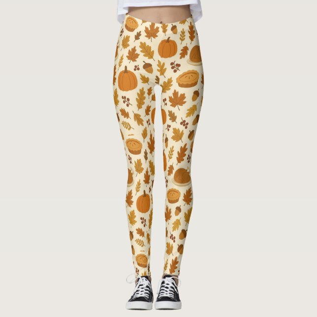 Classic Thanksgiving patterned  Leggings (Front)
