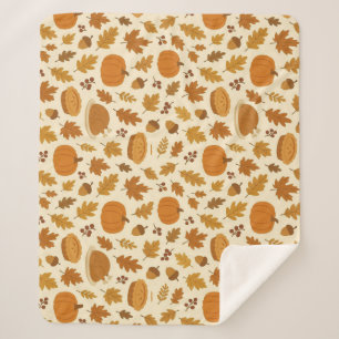Classic Thanksgiving patterned  Sherpa Blanket