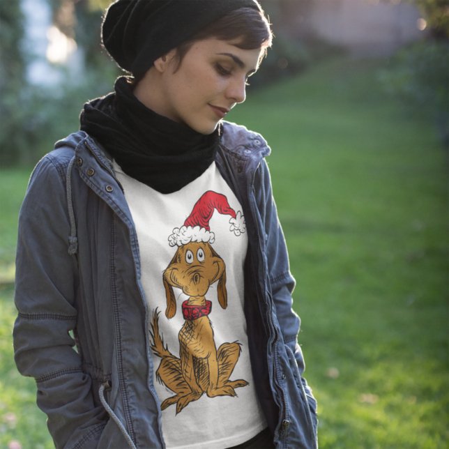 Classic The Grinch | Max - Santa Hat Tri-Blend Shirt (Creator Uploaded)