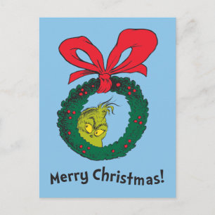 Classic The Grinch Wreath Postcard