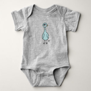 Classic The Pigeon Side Eye Baby Grey Bodysuit