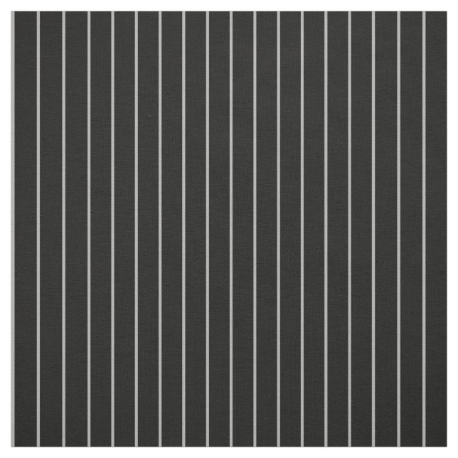 Classic Thin Grey Black Pinstripe Striped Pattern Fabric (Swatch)