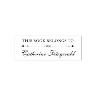 Classic This Book Belongs To Custom Script Name Self-inking Stamp
