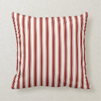 Classic Ticking Stripe Pattern Red and Cream