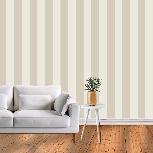 Classic Timeless Brown & Beige Simple Stripes Wallpaper (Creator Uploaded)
