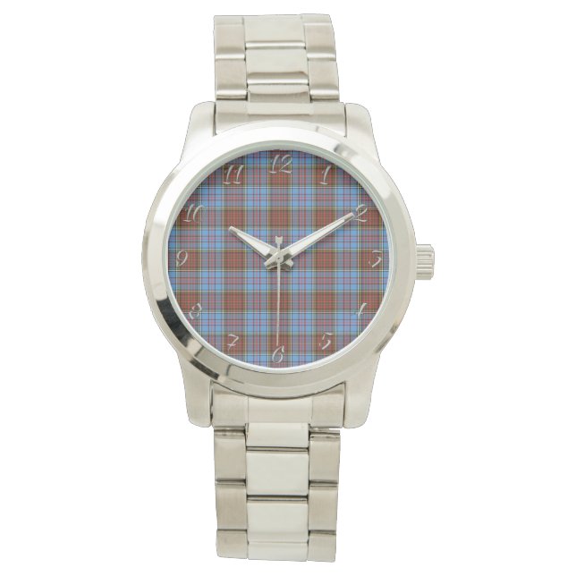 Classic Timeless Clan Anderson Modern Plaid Tartan Watch (Front)