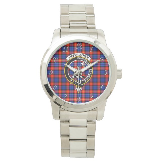 Classic Timeless Clan Anstruther Tartan Plaid Gift Watch (Front)