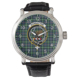 Classic Timeless Clan Bannatyne Tartan Badge Plaid Watch