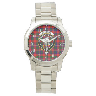 Classic Timeless Clan Belshes Tartan Badge Plaid Watch