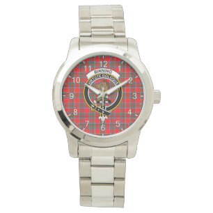 Classic Timeless Clan Binning Tartan Badge Plaid Watch