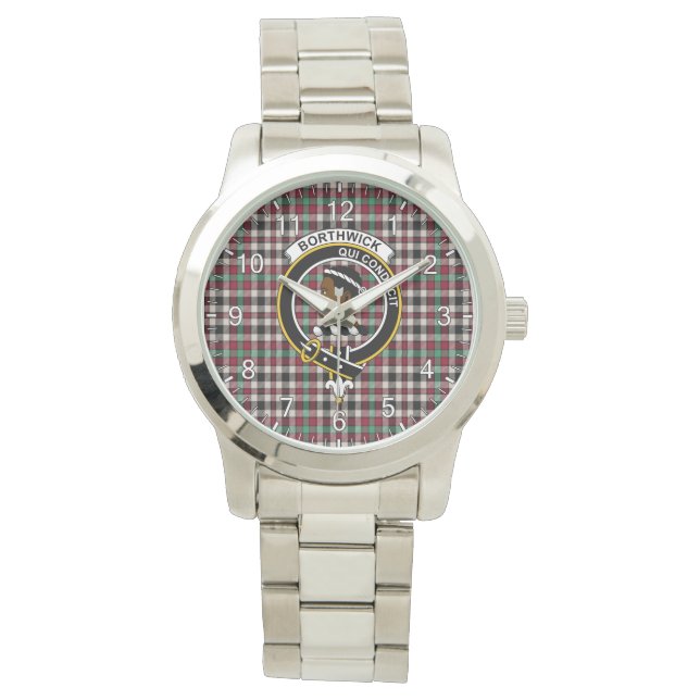 Classic Timeless Clan Borthwick Ancient Tartan Bad Watch (Front)