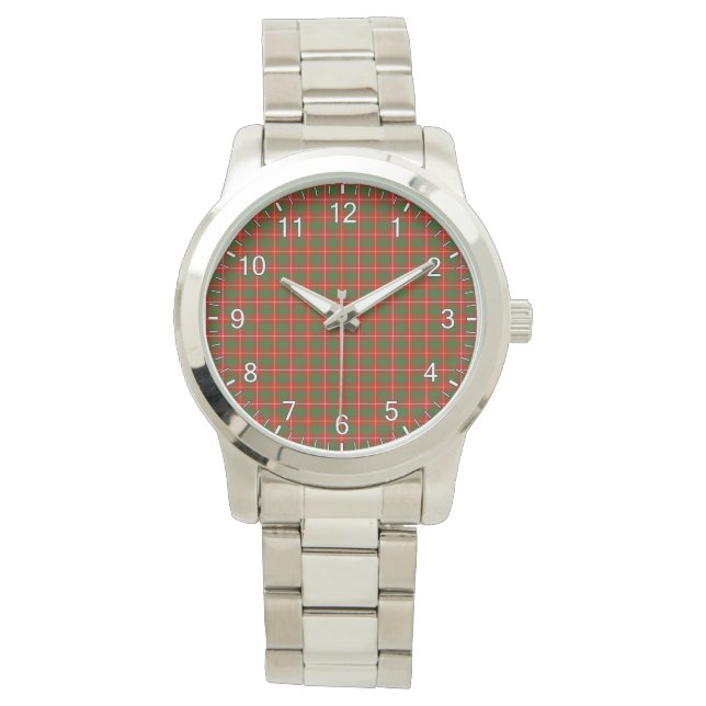 Classic Timeless Clan Bruce Modern Tartan Plaid Watch (Front)