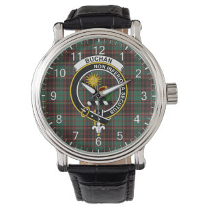 Classic Timeless Clan Buchan Ancient Tartan Badge  Watch