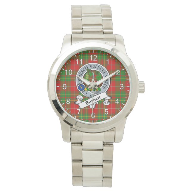 Classic Timeless Clan Burnett Badge Tartan Plaid Watch (Front)