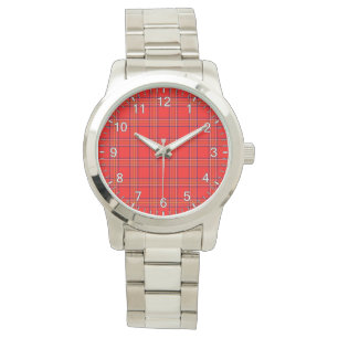 Classic Timeless Clan Burnett Modern Tartan Plaid  Watch