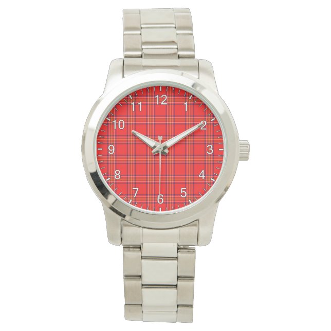 Classic Timeless Clan Burnett Modern Tartan Plaid  Watch (Front)