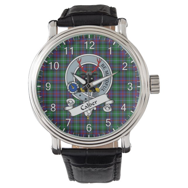 Classic Timeless Clan Calder Badge Tartan Watch (Front)
