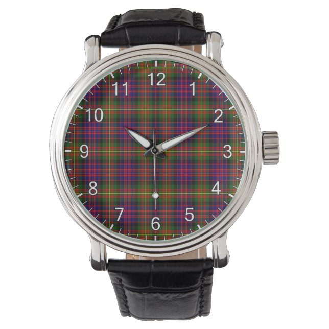 Classic Timeless Clan Carnegie Modern Tartan Plaid Watch (Front)