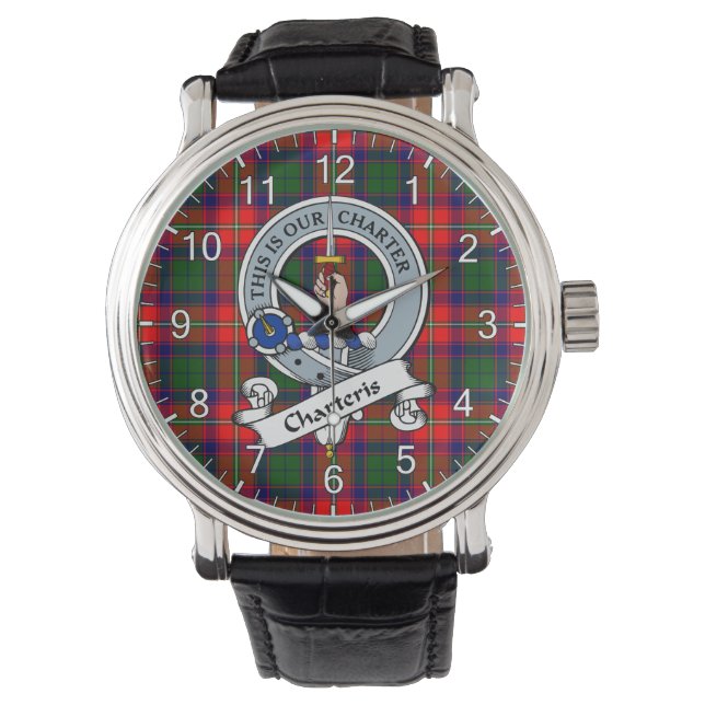 Classic Timeless Clan Charteris Badge Tartan Watch (Front)