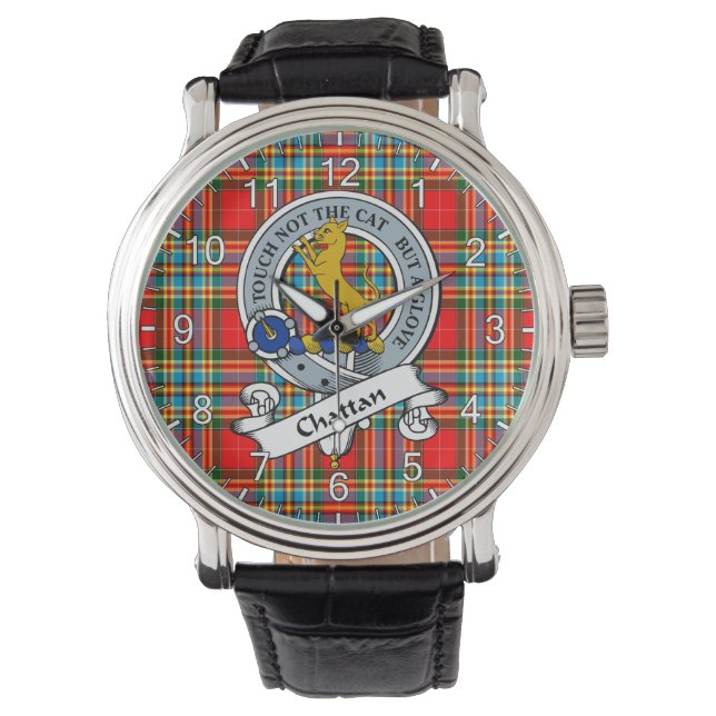 Classic Timeless Clan Chattan Modern Badge Tartan  Watch (Front)