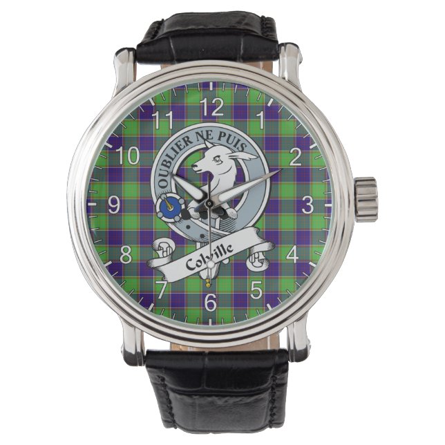 Classic Timeless Clan Colville Badge Tartan Watch (Front)