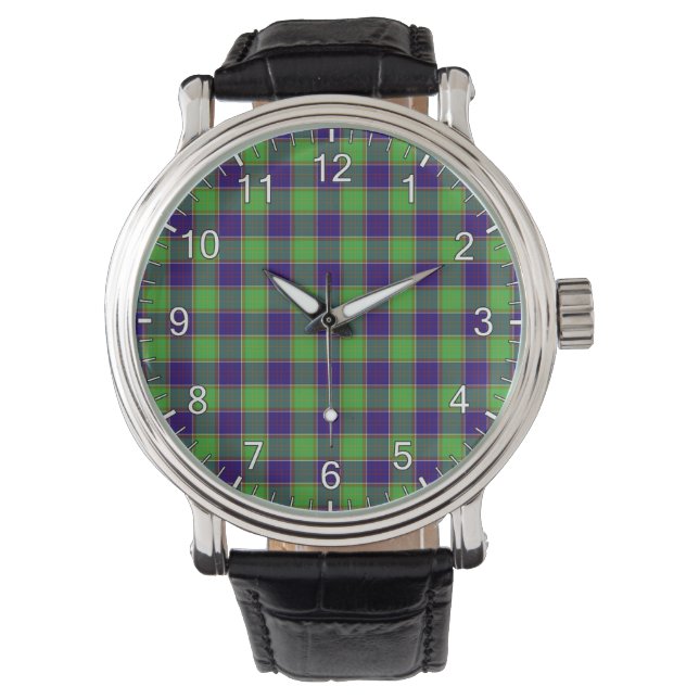 Classic Timeless Clan Dalrymple Tartan Plaid Gift  Watch (Front)