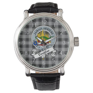 Classic Timeless Clan Douglas Grey Badge Tartan Watch
