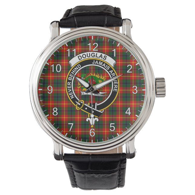 Classic Timeless Clan Douglas of Roxburgh Tartan Watch (Front)