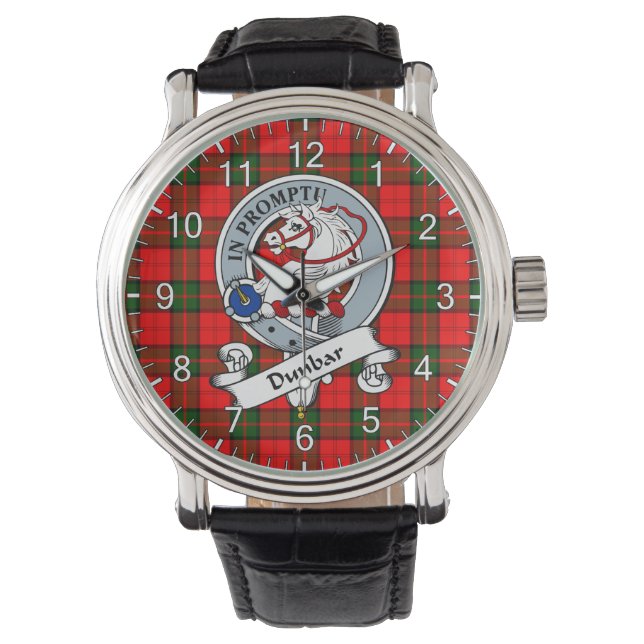 Classic Timeless Clan Dunbar Modern Badge Tartan Watch (Front)