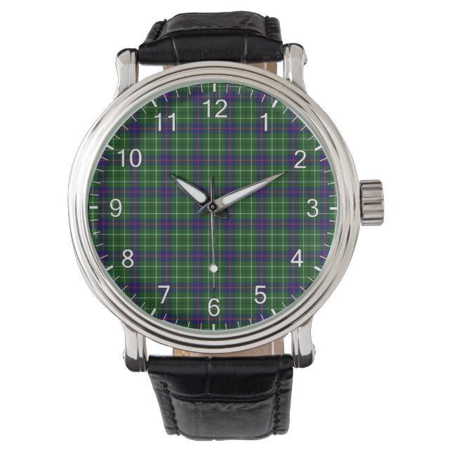 Classic Timeless Clan Duncan Modern Tartan Plaid Watch (Front)
